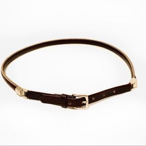 Marisa Minicucci Italy Brown Leather Belt w/Silver